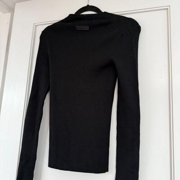 NWT Canada Goose Georgian Slim Crewneck Sweater Black Sz Medium Ribbed Knit Wool - Picture 10 of 11